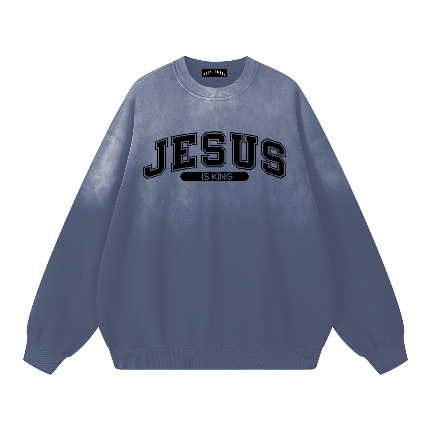Jesus Is King Varsity Cotton Sweatshirt