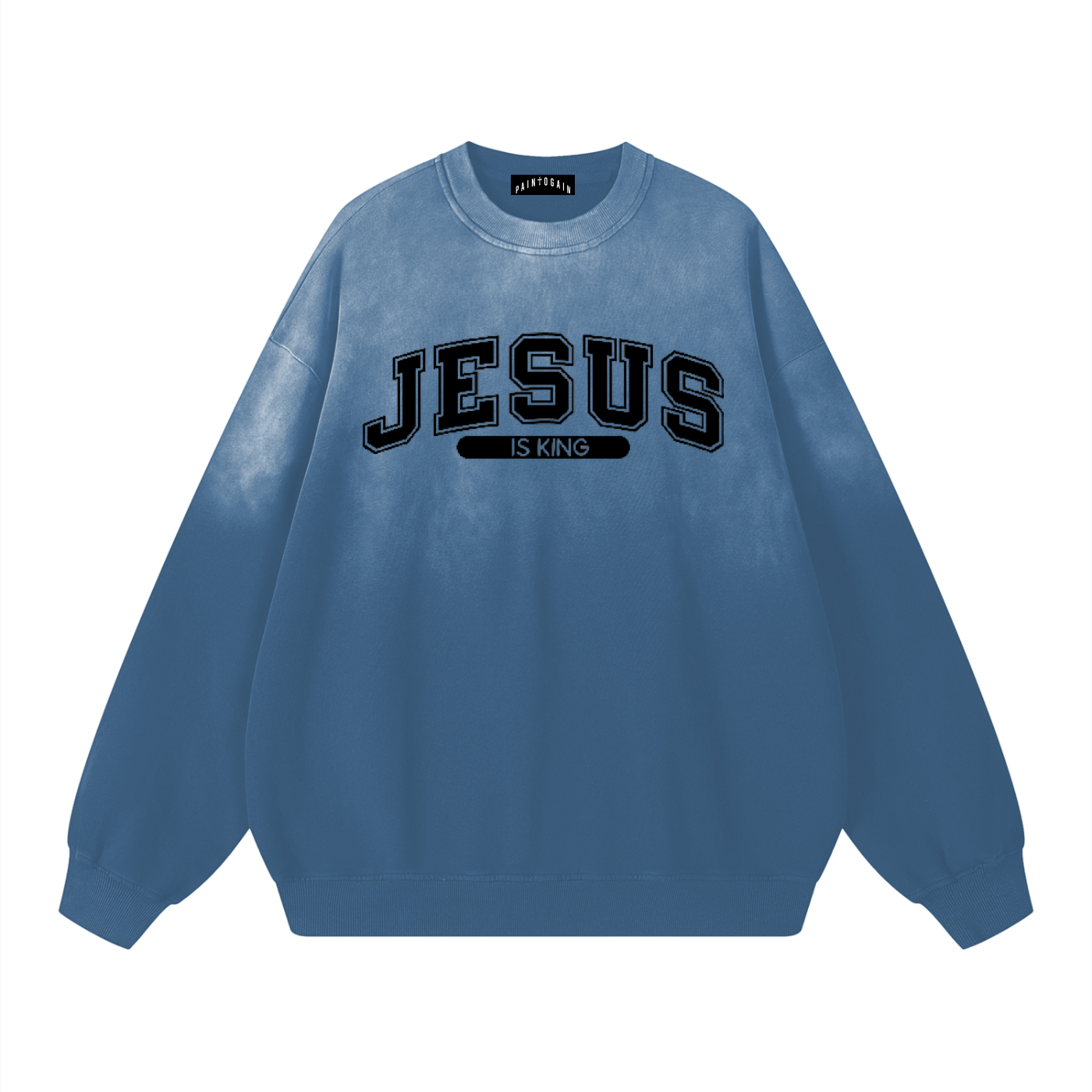 Jesus Is King Varsity Cotton Sweatshirt