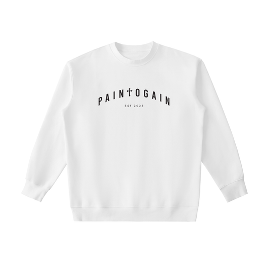White Heavyweight Crewneck [Pain To Gain]