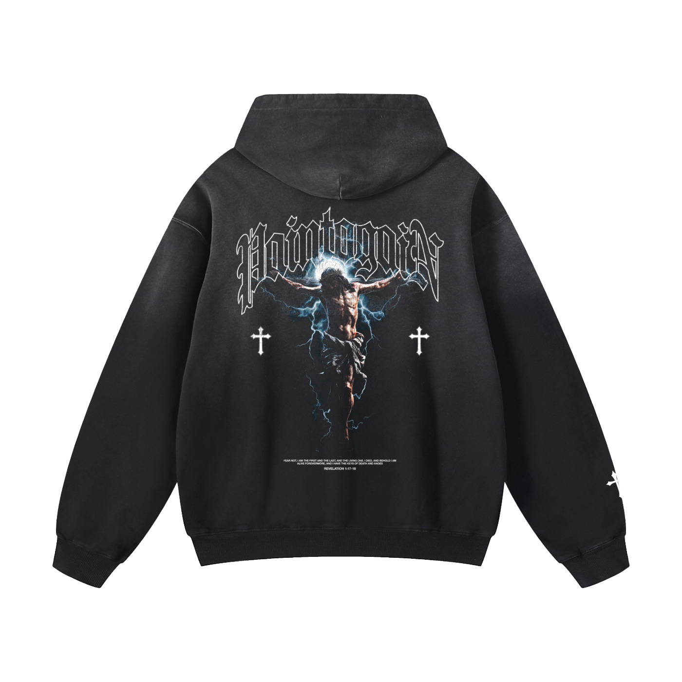 Heavyweight Sunfade Oversized Hoodie [Jesus on back]