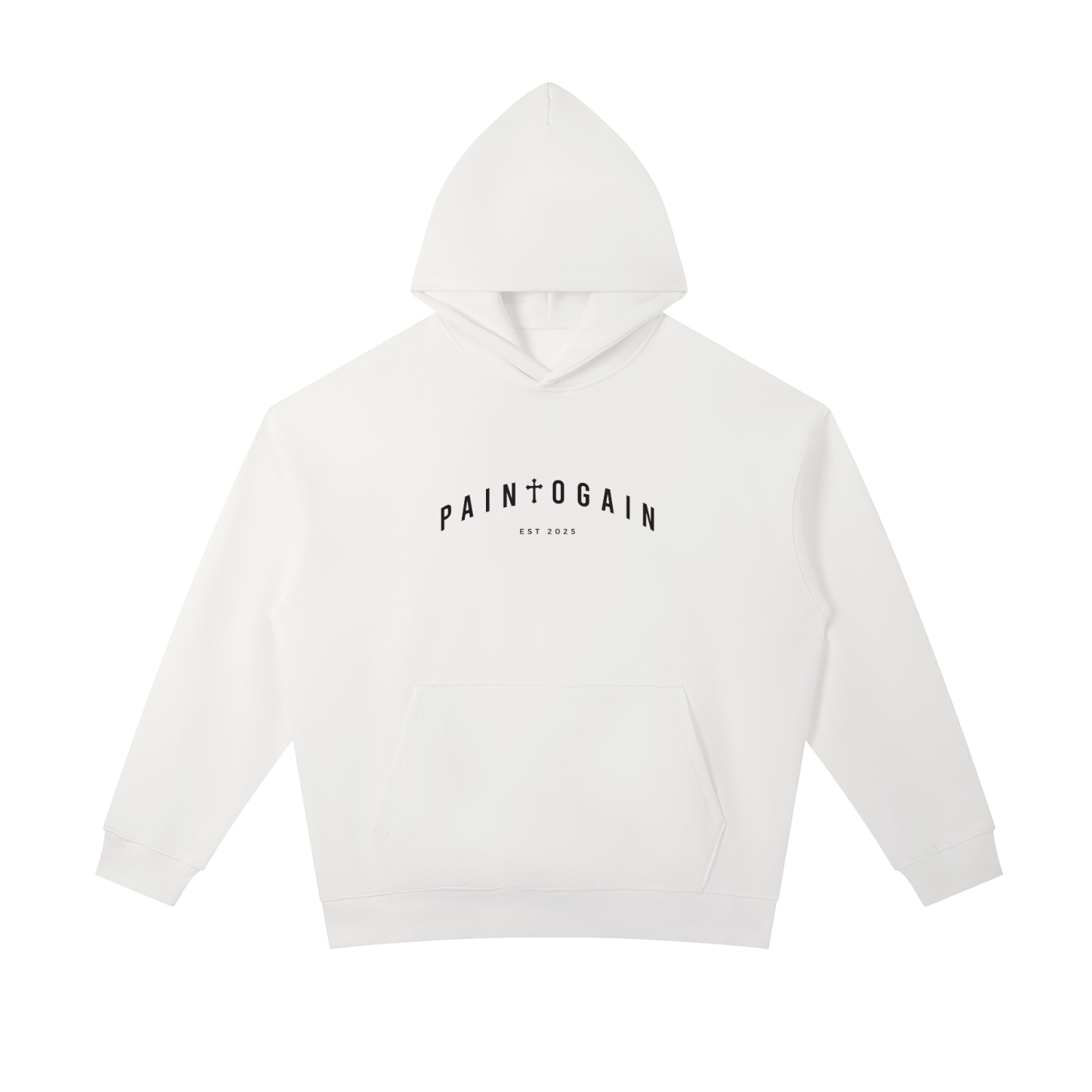 Oversized Essential Heavyweight [Pain To Gain] Cross Hoodie