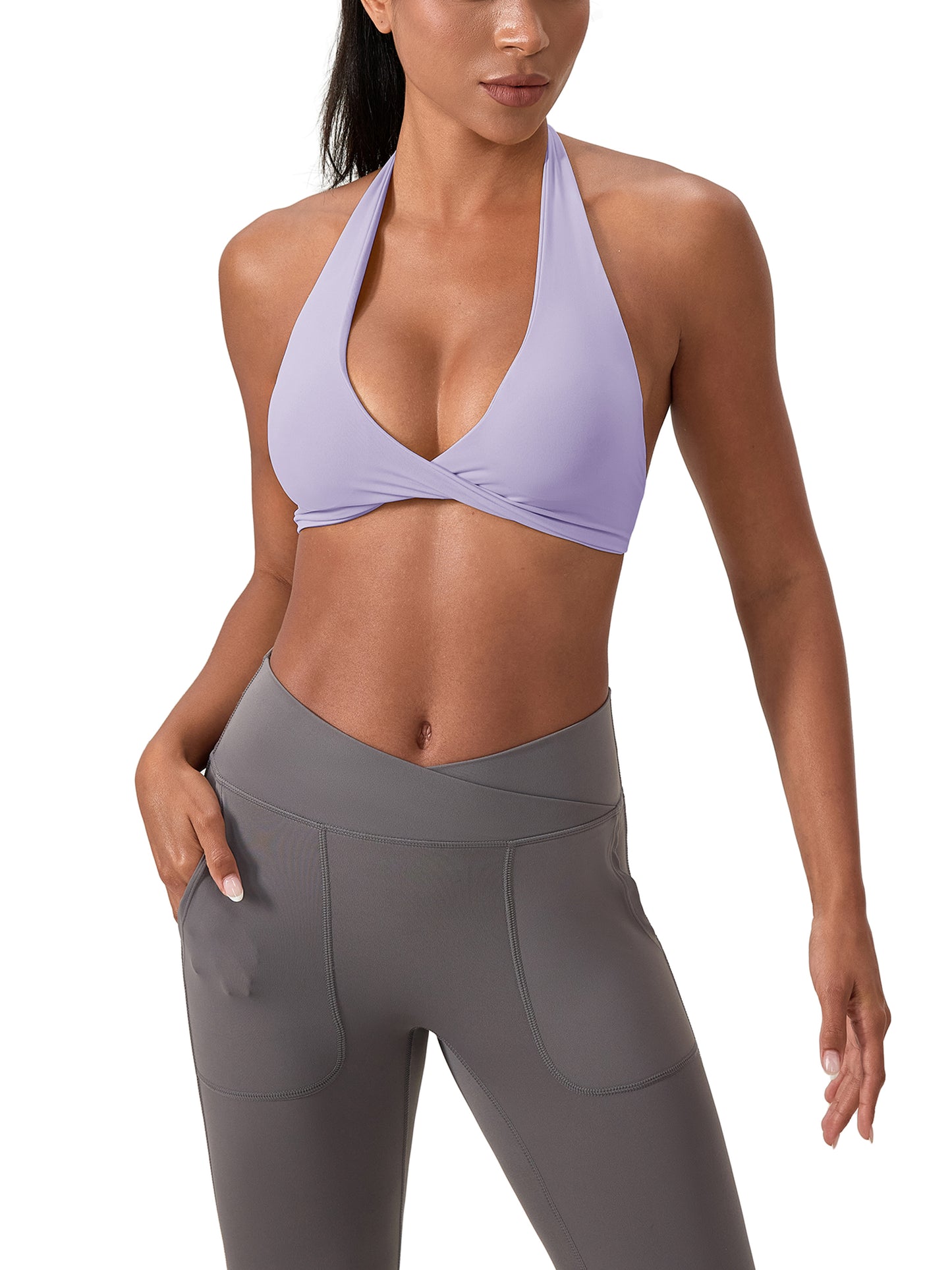 [PTG] Pleated Halter Sports Bra